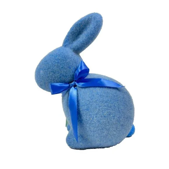 Way To Celebrate Easter Flocked Blue Bunny 9" Lightweight Decor - Picture 6 of 13